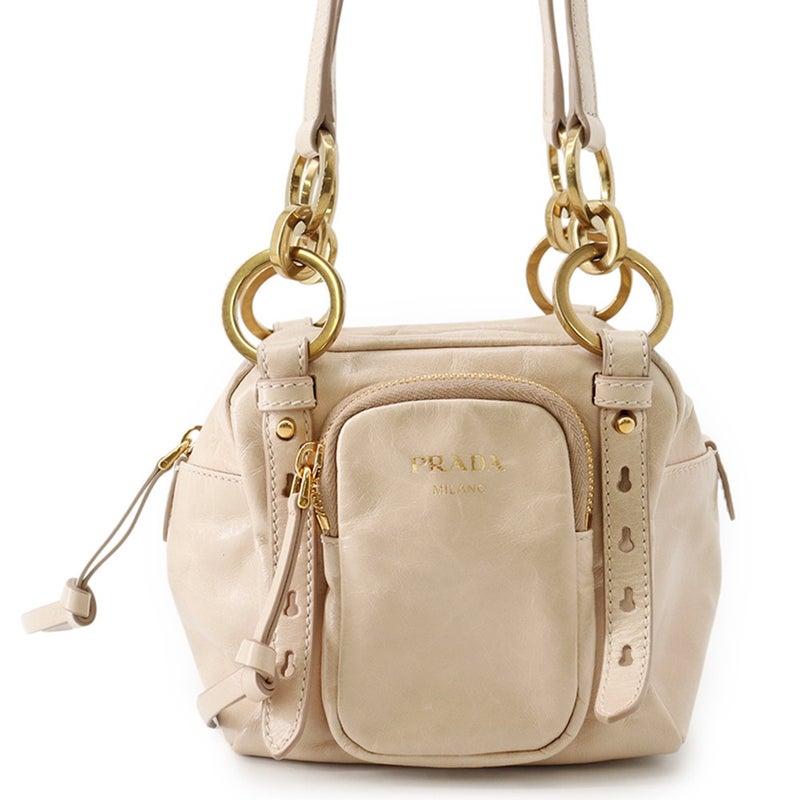 プラダ ショルダーバッグ ロゴ ソフトラックス  レザー PRADA バッグ
