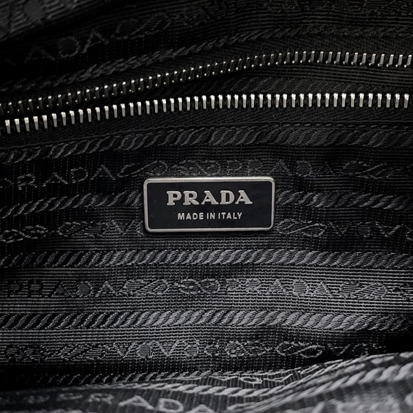 プラダ ハンドバッグ フラワーモチーフ ナイロン PRADA ２wayショルダー 黒