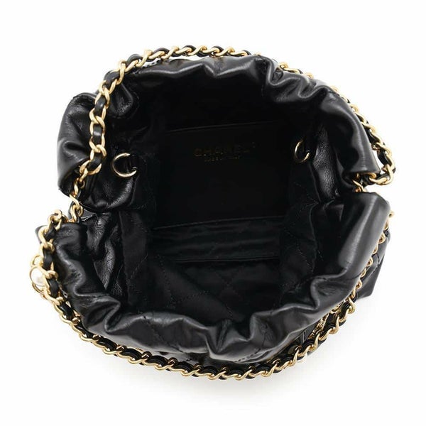 シャネル ハンドバッグ CHANEL 22 ミニ ココマーク パール シャイニーカーフレザー AS3980 2wayショルダーバッグ 黒