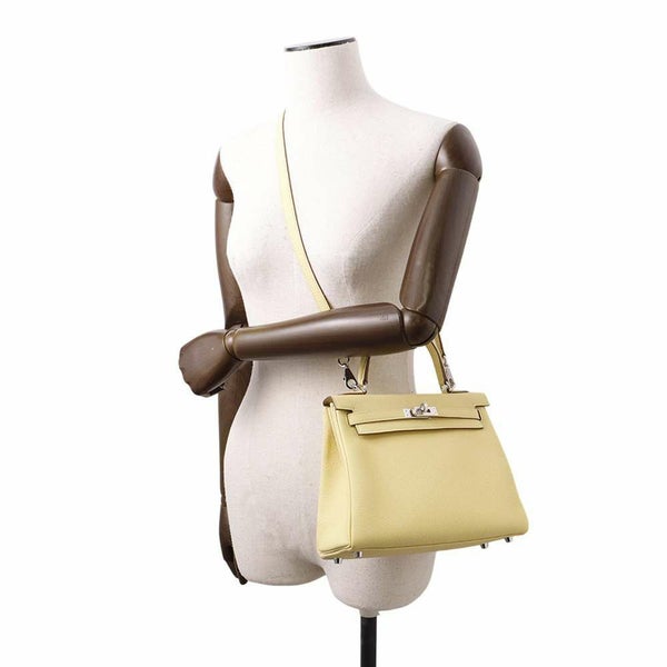 エルメス ハンドバッグ ケリー25 内縫い ジョーヌプッサン/シルバー金具 トゴ W刻印 2wayショルダー