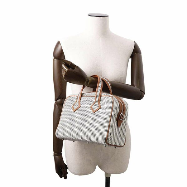 エルメス ヴィクトリア 3 フールトゥ ミニ ゴールド/エクリュ/ブラック/シルバー金具 トワルキャドリーユ/スイフト W刻印 2way