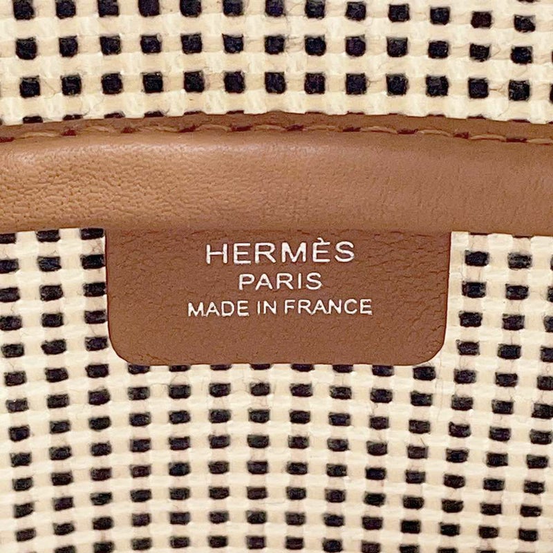 エルメス ヴィクトリア 3 フールトゥ ミニ ゴールド/エクリュ/ブラック/シルバー金具 トワルキャドリーユ/スイフト W刻印 2way