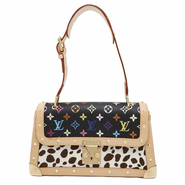 ルイヴィトン ハンドバッグ モノグラム・マルチカラー ハラコ サック・ダルメシアン M92825 ヴィトン ブラック 黒