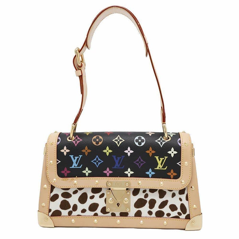 ルイヴィトン ハンドバッグ モノグラム・マルチカラー ハラコ サック・ダルメシアン M92825 ヴィトン ブラック 黒
