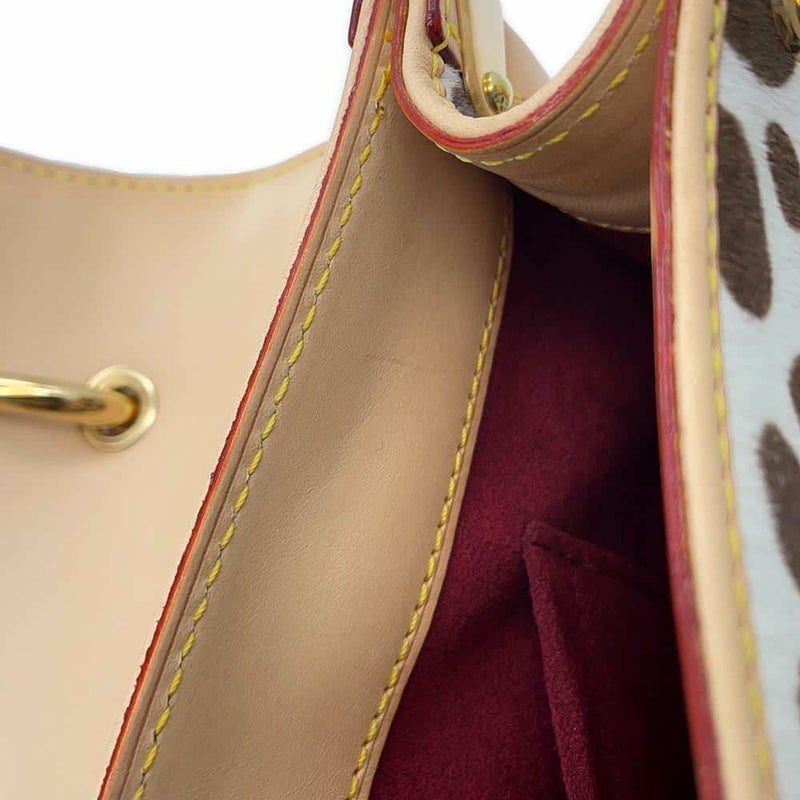 ルイヴィトン ハンドバッグ モノグラム・マルチカラー ハラコ サック・ダルメシアン M92825 ヴィトン ブラック 黒