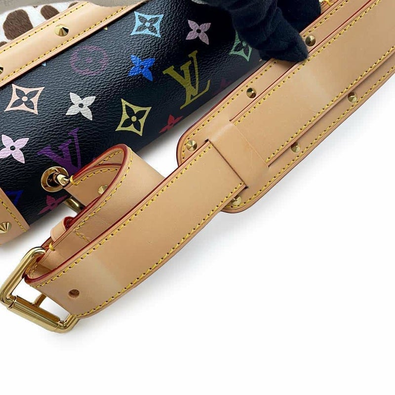 ルイヴィトン ハンドバッグ モノグラム・マルチカラー ハラコ サック・ダルメシアン M92825 ヴィトン ブラック 黒