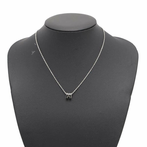 エルメス ネックレス ミニ・ポップアッシュ ブラック/シルバー金具 HERMES アクセサリー 黒