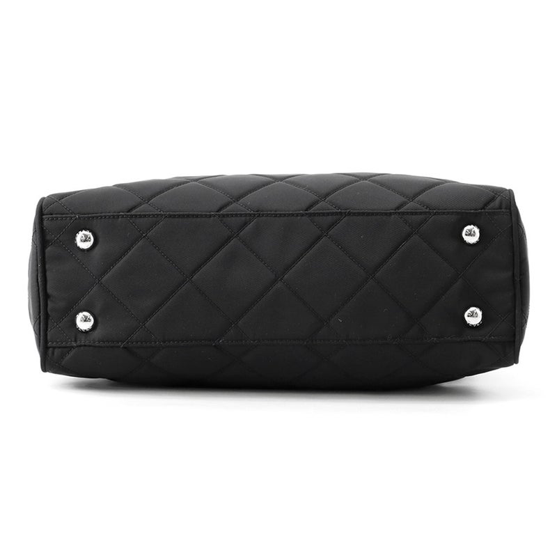 プラダ チェーンショルダーバッグ トライアングルロゴ キルティング ナイロン 1BB903 PRADA 黒