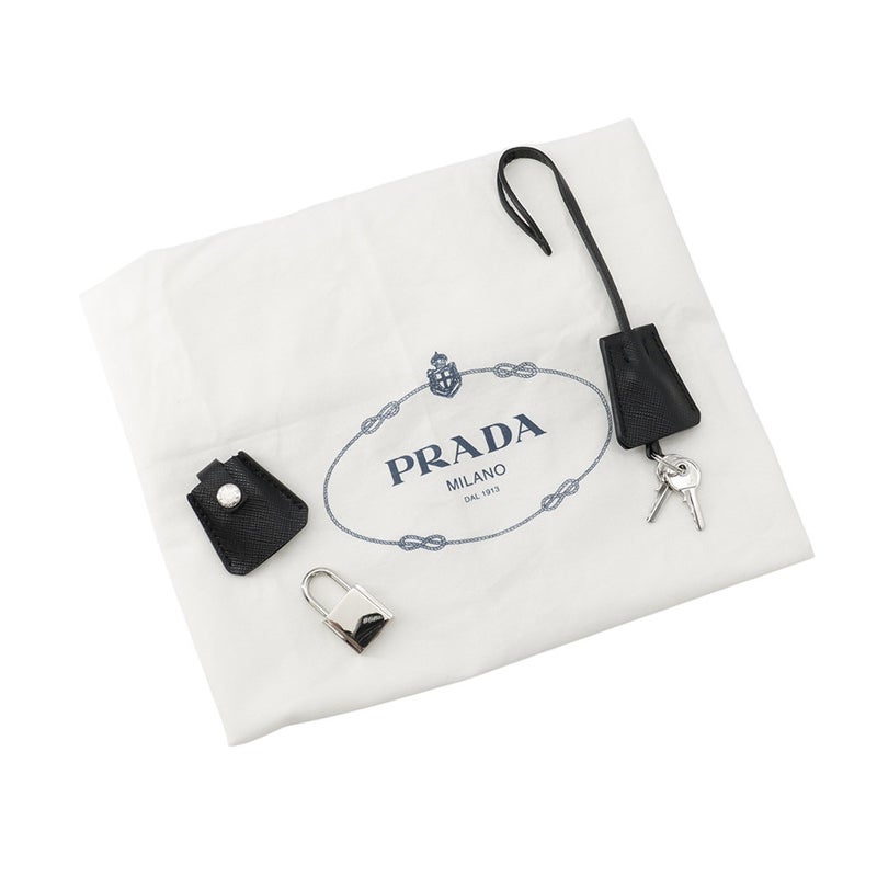 プラダ チェーンショルダーバッグ トライアングルロゴ キルティング ナイロン 1BB903 PRADA 黒