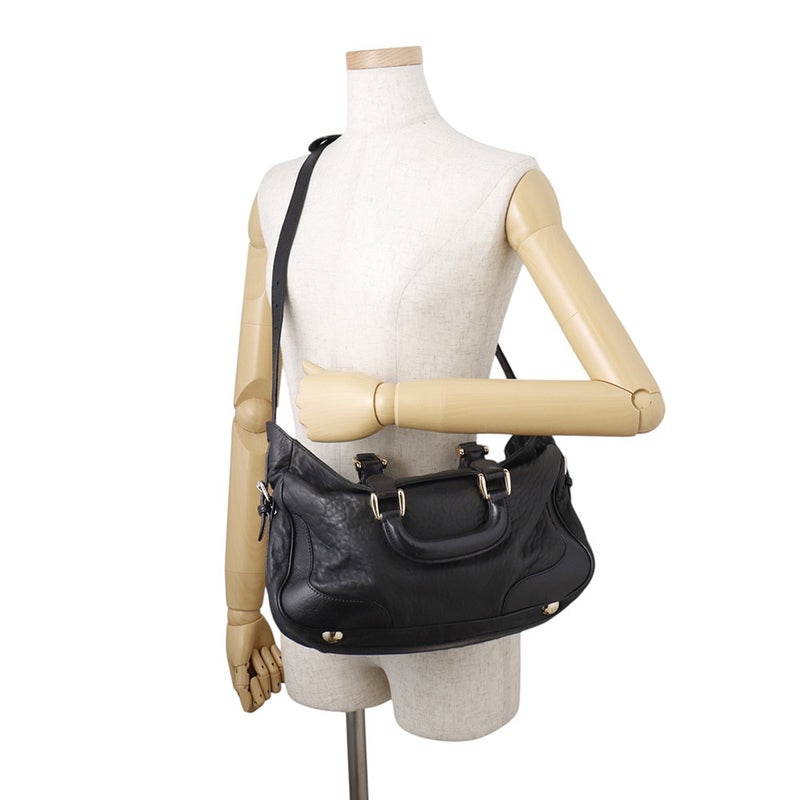 フェンディ ハンドバッグ レザー 8BR529 FENDI 2wayショルダーバッグ 黒