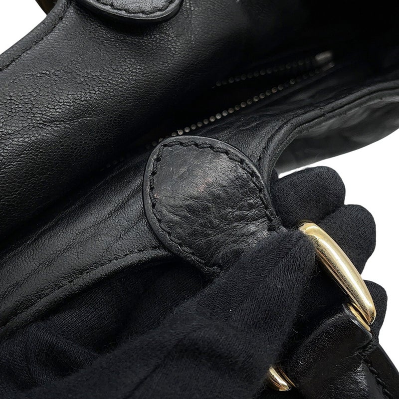 フェンディ ハンドバッグ レザー 8BR529 FENDI 2wayショルダーバッグ 黒