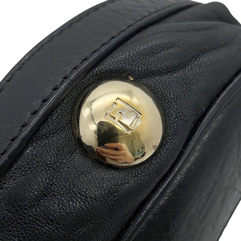 フェンディ ハンドバッグ レザー 8BR529 FENDI 2wayショルダーバッグ 黒