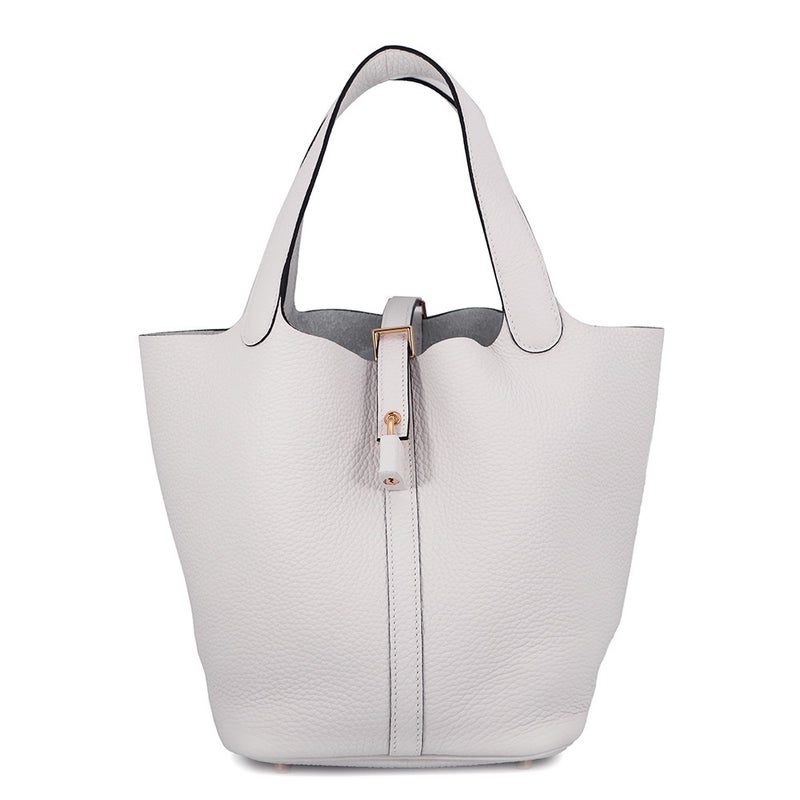 エルメス ハンドバッグ ピコタンロックMM ニューホワイト/ゴールド金具 トリヨンクレマンス K刻印 HERMES トートバッグ