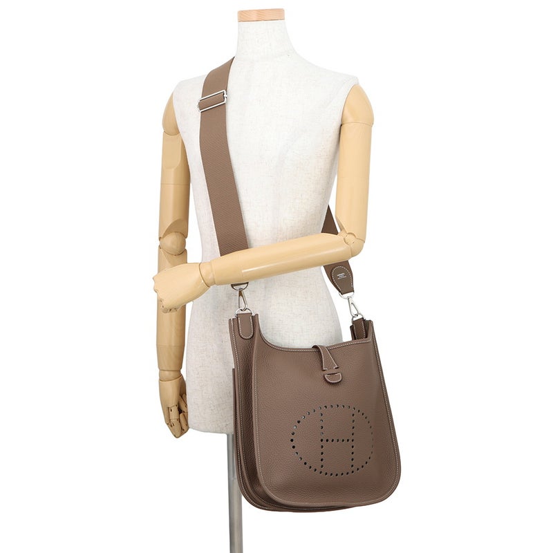 エルメス ショルダーバッグ エブリン3 PM エトゥープ/シルバー金具 トリヨンクレマンス W刻印 HERMES Evelyne