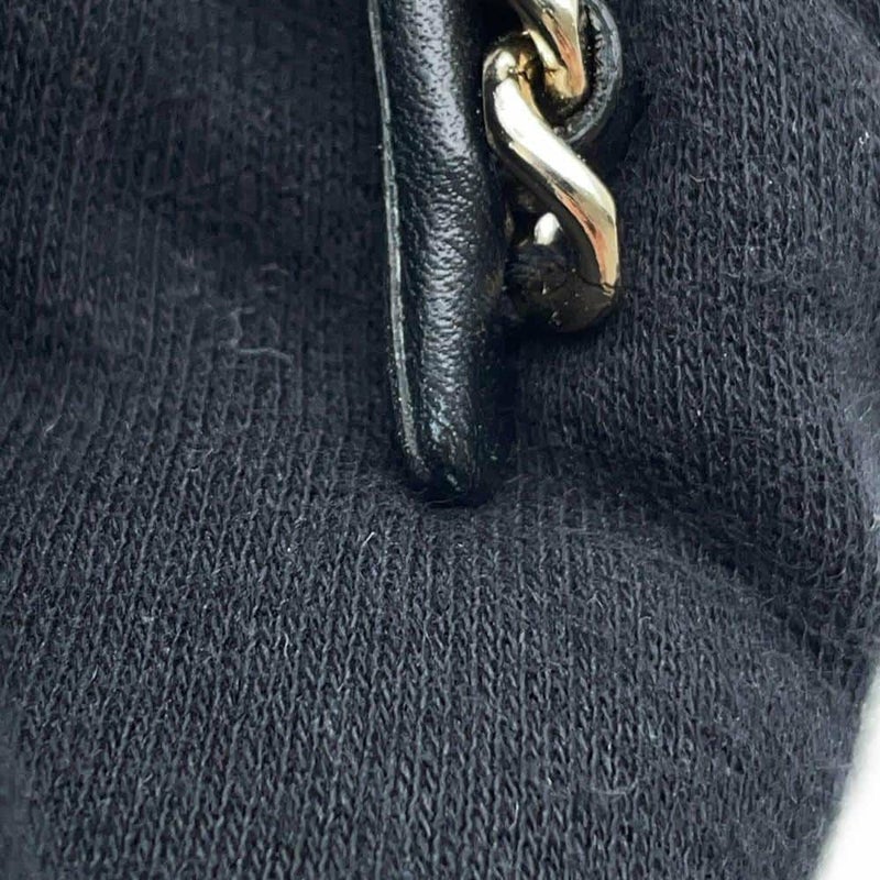 シャネル カチューシャ ココマーク チェーン ターンロック レザー B22V AB6143 CHANEL ヘアアクセサリー 黒