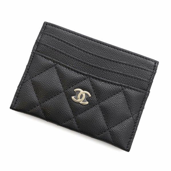 シャネル カードケース クラシック マトラッセ ココマーク キャビアスキン AP4472 CHANEL パスケース 名刺入れ 黒