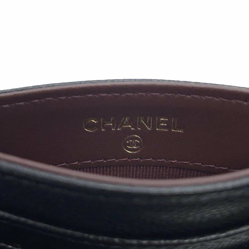 シャネル カードケース クラシック マトラッセ ココマーク キャビアスキン AP4472 CHANEL パスケース 名刺入れ 黒
