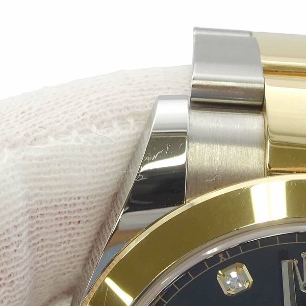 ロレックス デイトジャスト 41 SS/K18YG 126303G ROLEX 腕時計 黒文字盤 10Pダイヤ