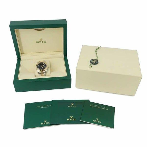 ロレックス デイトジャスト 41 SS/K18YG 126303G ROLEX 腕時計 黒文字盤 10Pダイヤ
