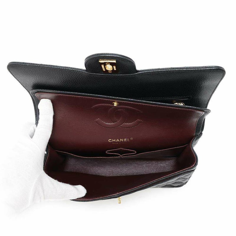 シャネル チェーンショルダーバッグ マトラッセ25 ココマーク キャビアスキン ダブルチェーン A01112 CHANEL 黒