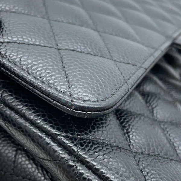 シャネル チェーンショルダーバッグ マトラッセ25 ココマーク キャビアスキン ダブルチェーン A01112 CHANEL 黒