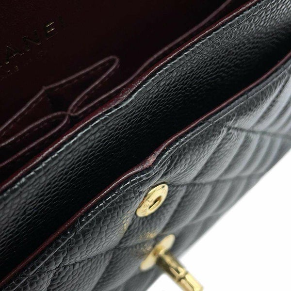 シャネル チェーンショルダーバッグ マトラッセ25 ココマーク キャビアスキン ダブルチェーン A01112 CHANEL 黒