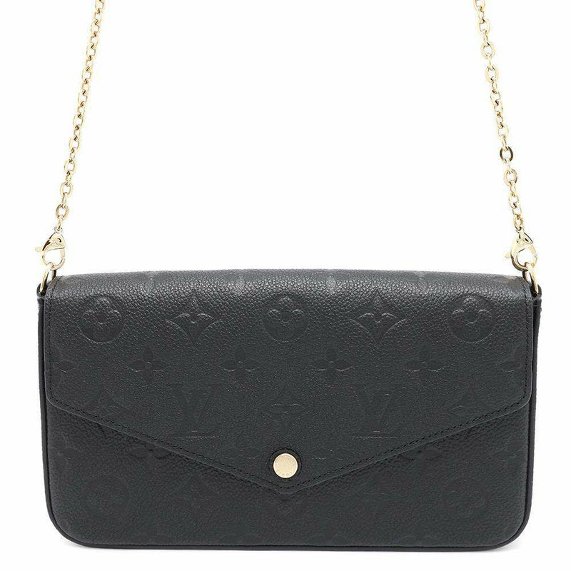 ルイヴィトン チェーンウォレット モノグラム・アンプラント ポシェット・フェリシー M64064 ブラック 黒