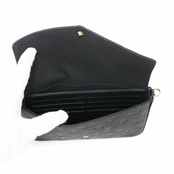 ルイヴィトン チェーンウォレット モノグラム・アンプラント ポシェット・フェリシー M64064 ブラック 黒