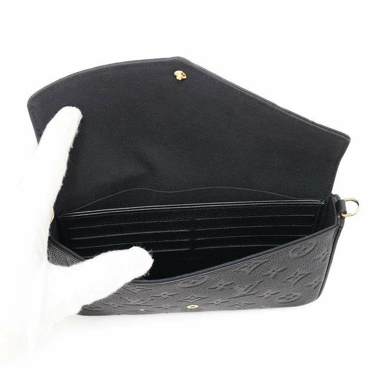 ルイヴィトン チェーンウォレット モノグラム・アンプラント ポシェット・フェリシー M64064 ブラック 黒