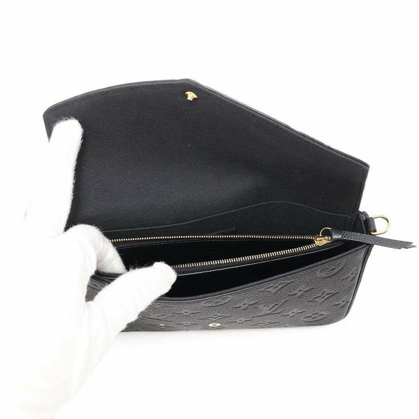 ルイヴィトン チェーンウォレット モノグラム・アンプラント ポシェット・フェリシー M64064 ブラック 黒