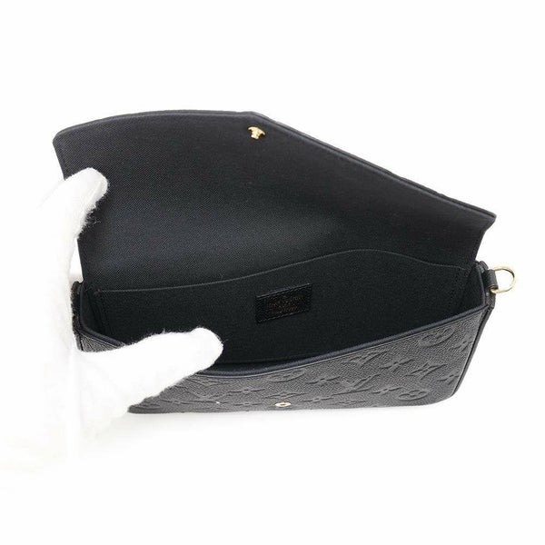 ルイヴィトン チェーンウォレット モノグラム・アンプラント ポシェット・フェリシー M64064 ブラック 黒