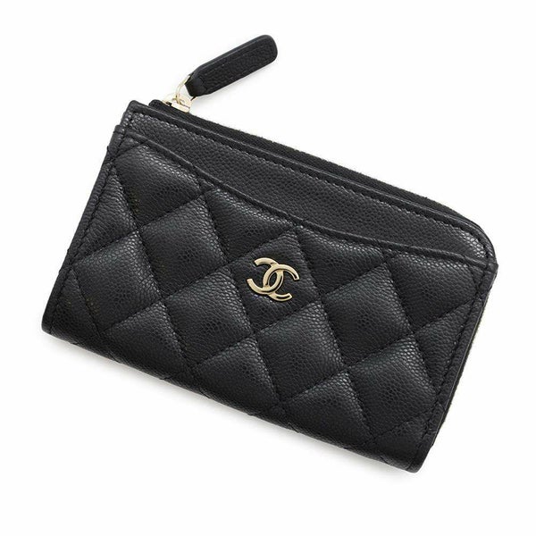 シャネル コインケース マトラッセ ココマーク キャビアスキン AP3179 CHANEL フラグメント カードケース 黒