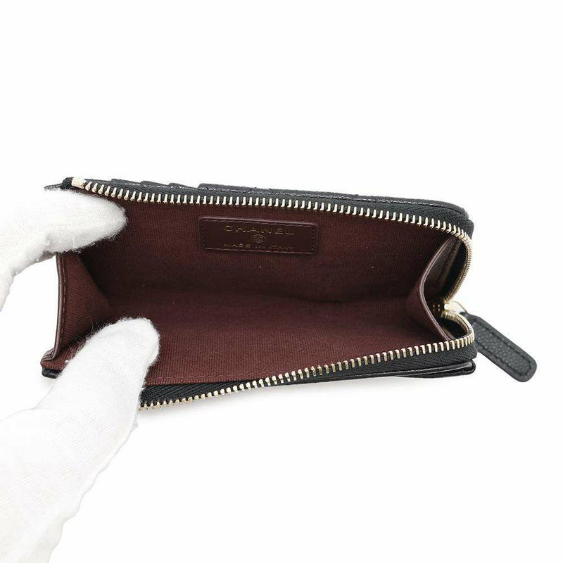 シャネル コインケース マトラッセ ココマーク キャビアスキン AP3179 CHANEL フラグメント カードケース 黒