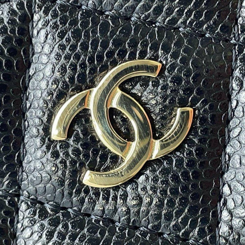 シャネル コインケース マトラッセ ココマーク キャビアスキン AP3179 CHANEL フラグメント カードケース 黒