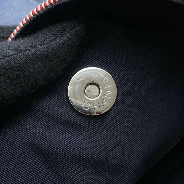シャネル チェーントートバッグ ココマーク ボーダー  デニム A48450 CHANEL チェーンショルダーバッグ