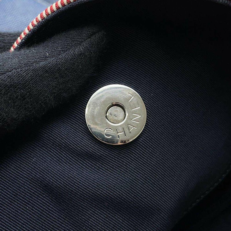 シャネル チェーントートバッグ ココマーク ボーダー  デニム A48450 CHANEL チェーンショルダーバッグ