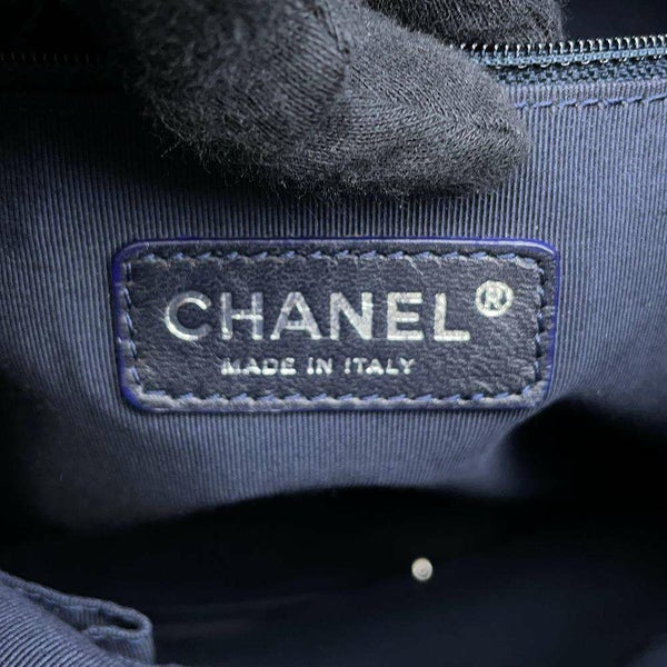 シャネル チェーントートバッグ ココマーク ボーダー  デニム A48450 CHANEL チェーンショルダーバッグ