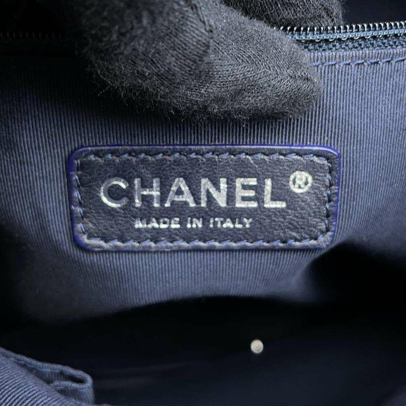 シャネル チェーントートバッグ ココマーク ボーダー  デニム A48450 CHANEL チェーンショルダーバッグ