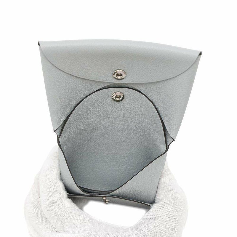 エルメス コインケース カルヴィ デュオ ブルーグラシエ/シルバー金具 エバーカラー W刻印 財布