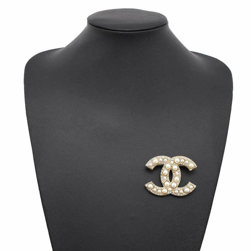 シャネル ブローチ ココマーク メタル フェイクパール ラインストーン F23 V CHANEL アクセサリー