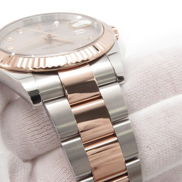 ロレックス デイトジャスト41 SS/K18PGピンクゴールド 10Pダイヤ ランダムシリアル 126331G ROLEX 腕時計 サンダスト文字盤
