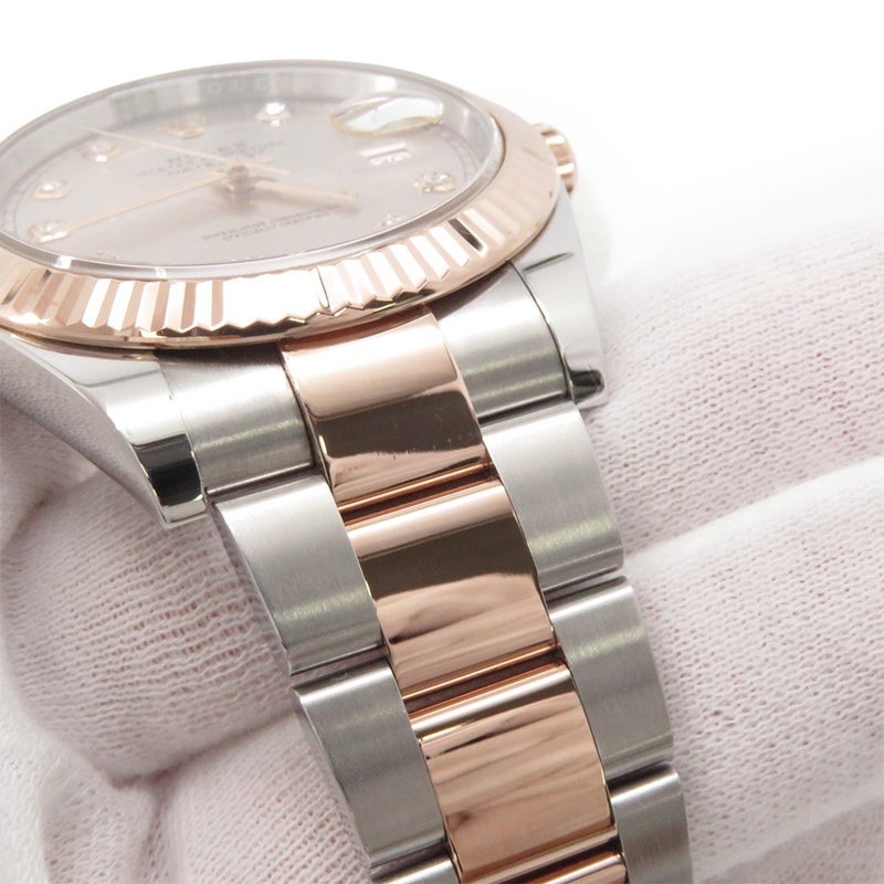 ロレックス デイトジャスト41 SS/K18PGピンクゴールド 10Pダイヤ ランダムシリアル 126331G ROLEX 腕時計 サンダスト文字盤