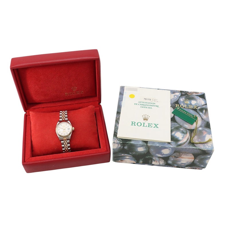 ロレックス デイトジャスト SS/K18YGイエローゴールド 10Pダイヤ P番 179173G ROLEX 腕時計 シルバー文字盤 コンピューター