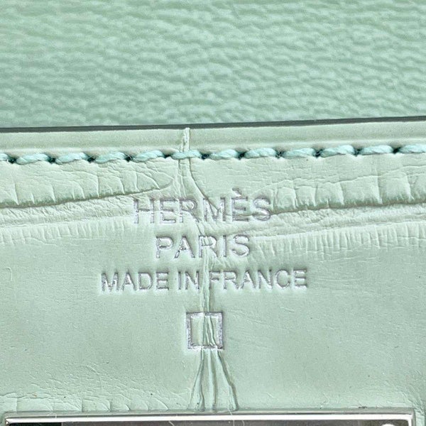 エルメス ケリーウォレット ロング トゥーゴー ヴェールデュー/シルバー金具 アリゲーターマット B刻印 財布