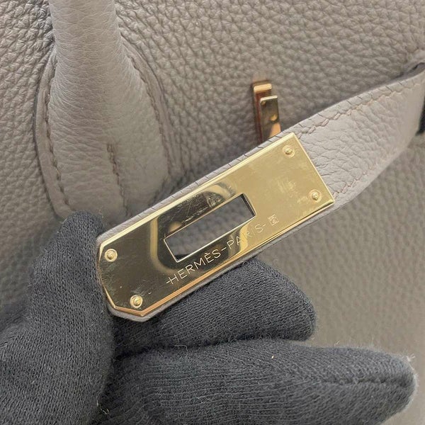 エルメス バーキン30 エタン/ピンクゴールド金具 トゴ D刻印 HERMES Birkin ハンドバッグ