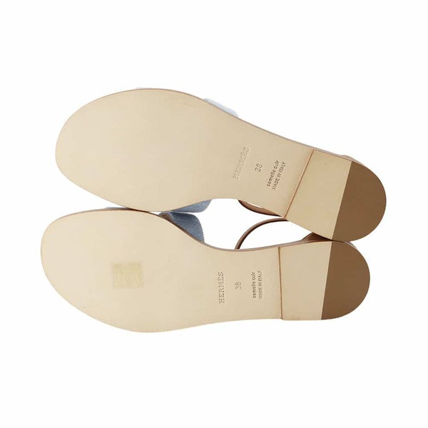 エルメス サンダル サントリーニ デニム レディースサイズ38 HERMES 靴