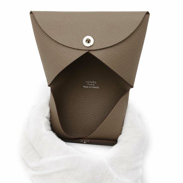 エルメス カードケース カルヴィ エトゥープ エプソン B刻印 HERMES 名刺入れ