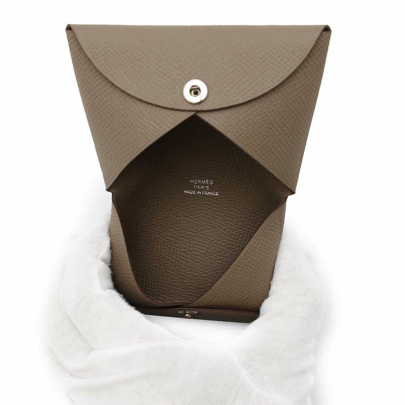 エルメス カードケース カルヴィ エトゥープ エプソン B刻印 HERMES 名刺入れ