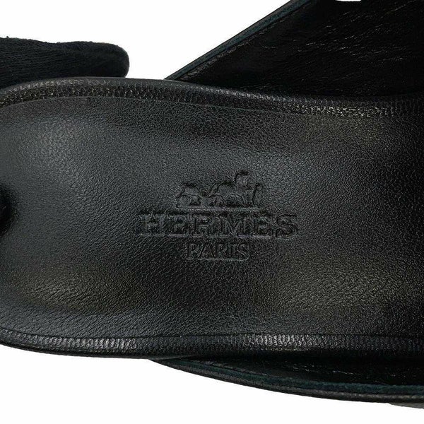 エルメス ミュール オズ OZ シェブルミゾル レディースサイズ36 1/2 HERMES 靴 黒 シェーヴル