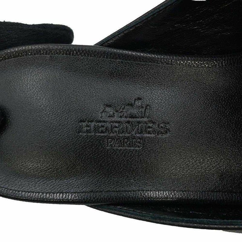 エルメス ミュール オズ OZ シェブルミゾル レディースサイズ36 1/2 HERMES 靴 黒 シェーヴル